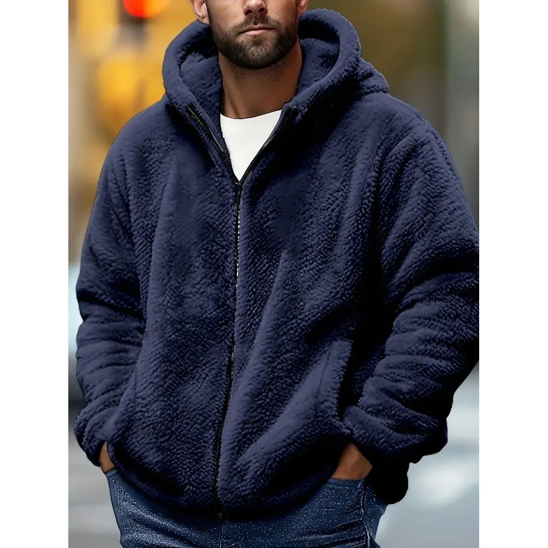 Men's Coral Fleece Jacket Hoodie Thickened Autumn Winter War