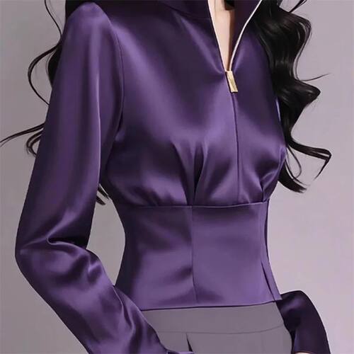 Luxury Satin Shirt Women's Spring Summer New Coat Unique Bea