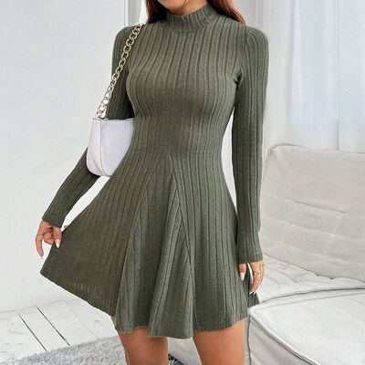 Mia Muse Women's Dresses Fall Winter Simple Solid Color Long