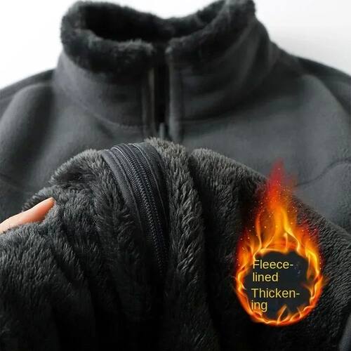 Winter Thicken Polar Fleece Jacket Warmth Windproof Full Zip