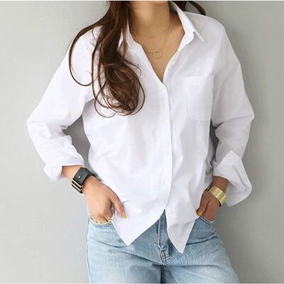 Cotton Blouse White Shirt Fashion Women Blusas Mujer De Moda
