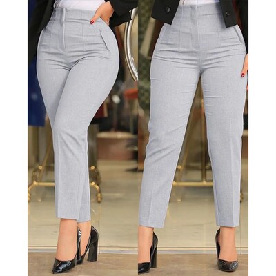 Women's Slim Solid Color Pleated All-Matched Suit Nine-Point