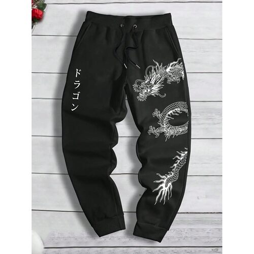 2024 Fashionable Men's Dragon Pattern Printed Comfortable Fl
