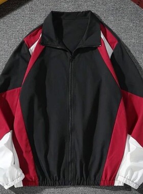 Men's color-blocked jacket, lightweight, casual, travel, win