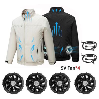 Summer Cooling Jacket Four Hole Fan Clothing Men USB Refrige