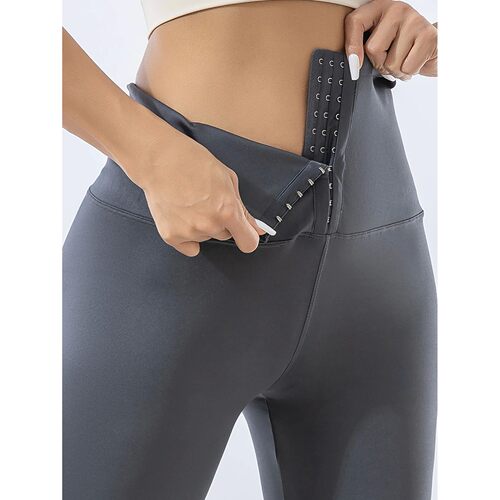 Breasted shark pants high waist waist waist compression hip