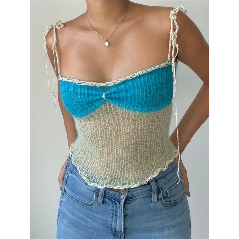 Women Y2K Knitted Strapless Tube Top Off Shoulder Bustier Cr