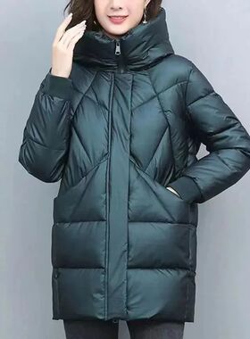 2023 Hooded Cotton Coat Women's Mid-Length Winter Jackets El