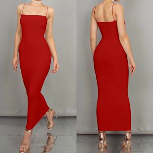 JZ461 New Summer Women's Dress Long Sling Dresses Club Sexy