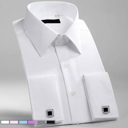 Men's Classic French Cuffs Social Dress Shirt Formal Busines