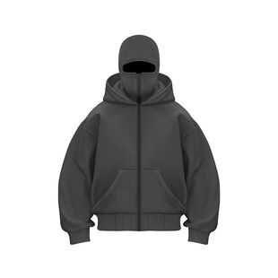 Balaclava Hooded Double Harajuk Y2K Gothic Sweatshirt Unisex