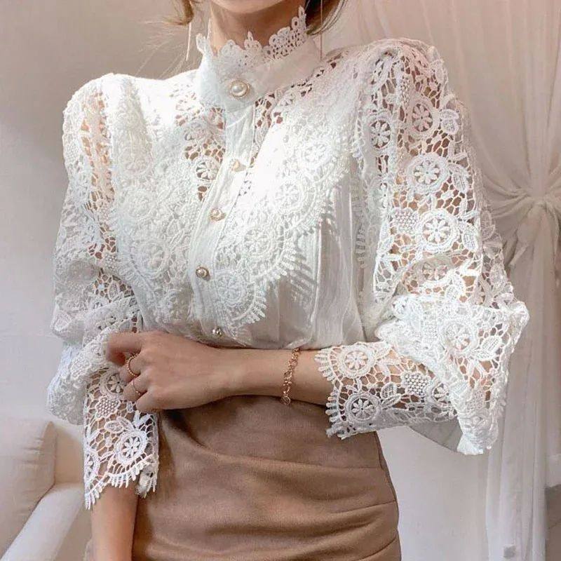 Shirt Women Blusas Mujer De Moda Office Lady Flower Blouse S