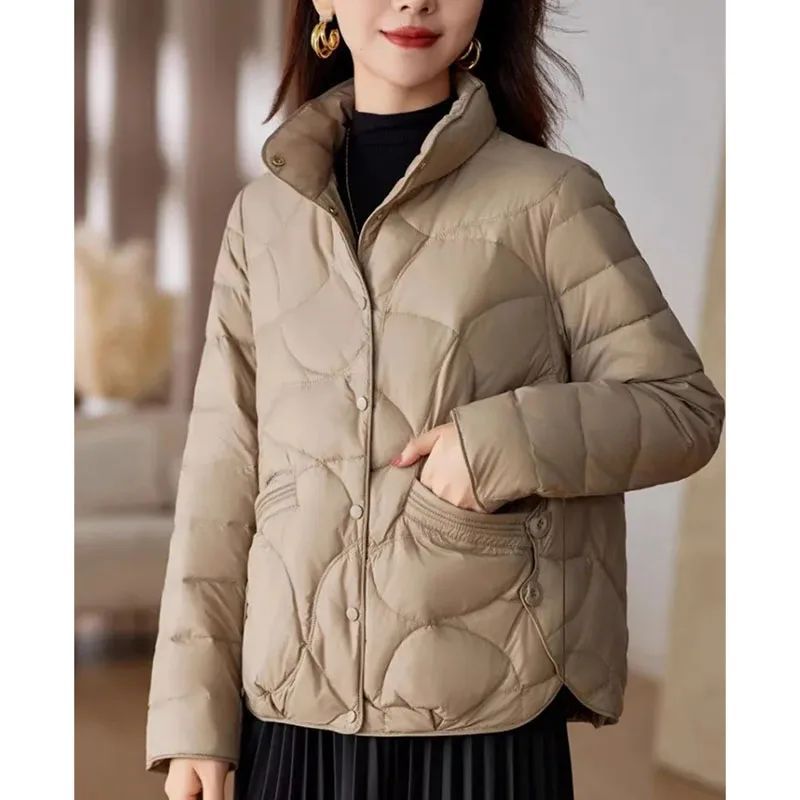 2024 Female Short Thin Light Down Cotton Jacket Winter Lady