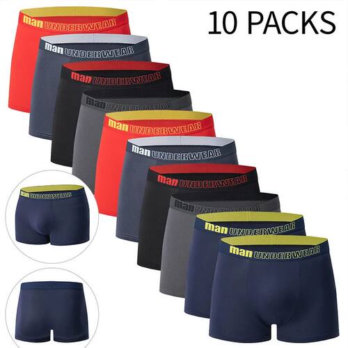 5 /10 Pack Men's Black Gold Printed Boxer Underwear Comforta