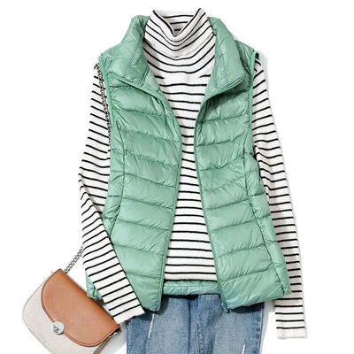 2024 New Women Sleeveless Puffer Jacket Spring Winter Female