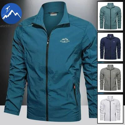Men Summer Windbreaker Zip Pockets UV Sun Protection Jackets