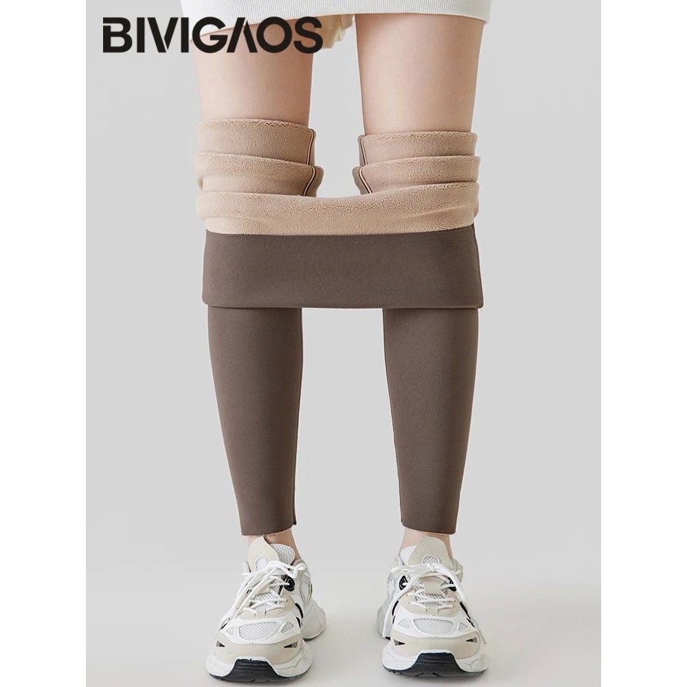 BIVIGAOS New Autumn Winter Alpaca Velvet Shark Leggings Wome