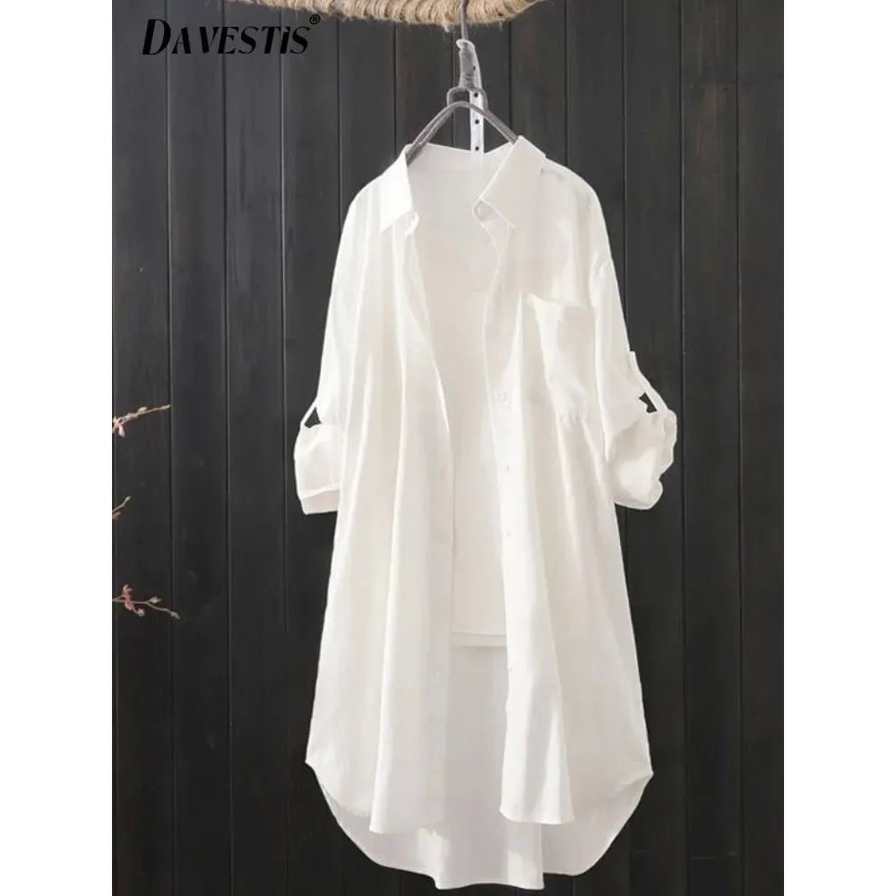 White Shirt Women 2024 Spring Summer Korean Fashion Simple S