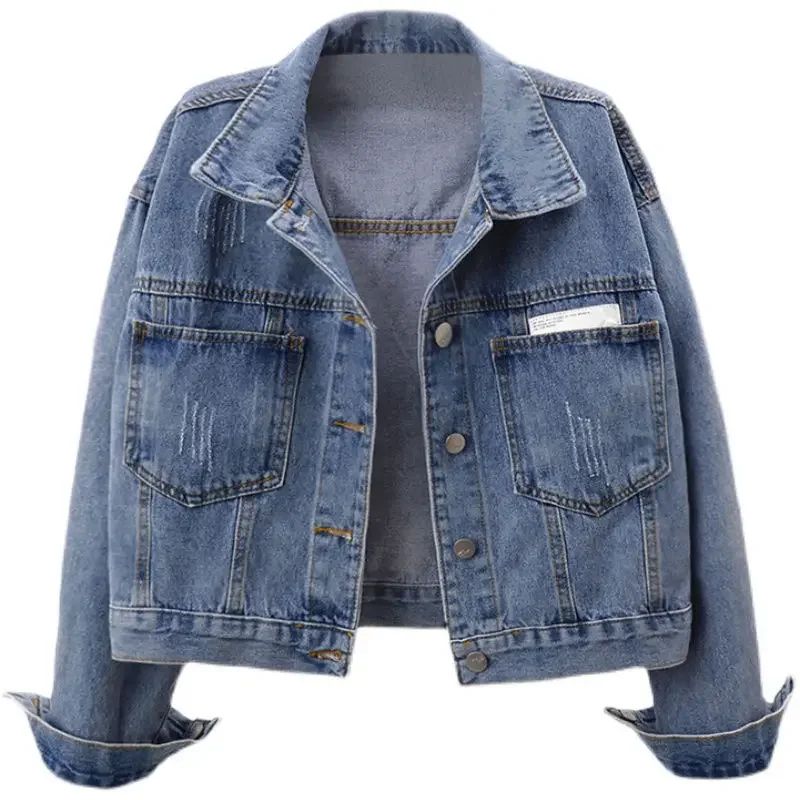 Deeply Colored Vintage Denim Jacket For Women 2023 Spring Au