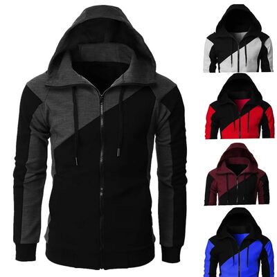 High quality Fashion Zip Hoodies Men Retro Harajuku Solid co