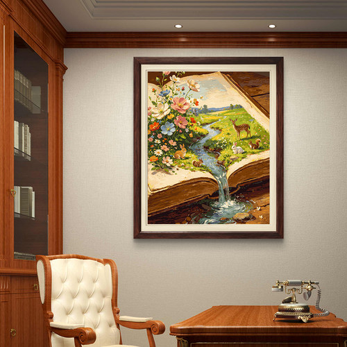 宝藏湾 数字油画diy书中秘境填色肌理填充多色油画高还原装饰画