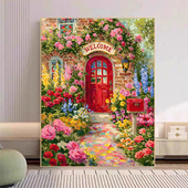 宝藏湾 数字油画diy花园小屋肌理画填充油画高难度装 饰画数字画