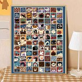 宝藏湾 数字油画diy印花拼贴可爱治愈填色多色填充数字画独家