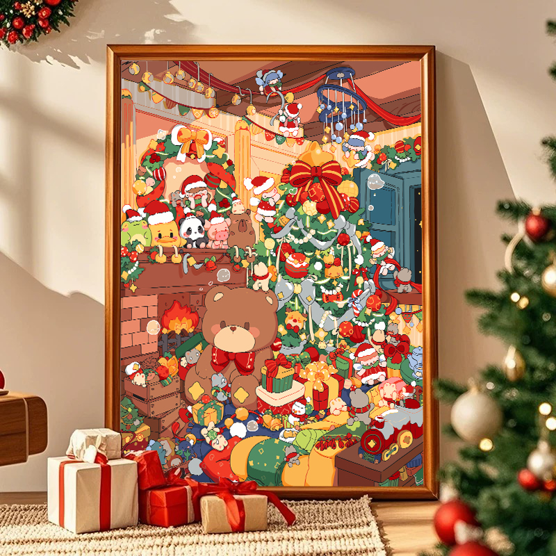 宝藏湾画师圣诞系列DIY数字油画