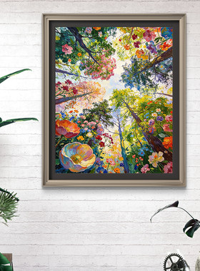 宝藏湾 数字油画diy繁林仰芳肌理填充风景多色油画高还原装饰画