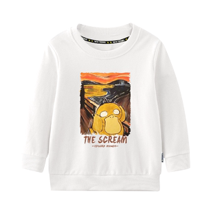 呐喊皮卡丘瑞克和莫蒂可达鸭世界名画恶搞圆领卫衣男女儿童装长袖