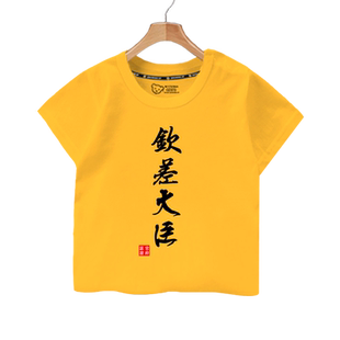 九门提督钦差大臣中国风个性八府巡按短袖T恤衫男女儿童学生半袖