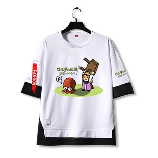 塞尔达传说智慧的再现游戏周边假两件短袖T恤衫男女儿童装5五分袖