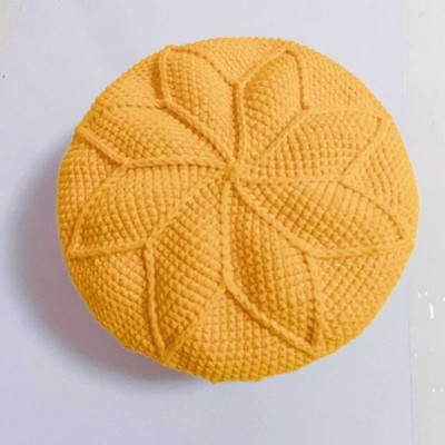 新款纯手工编织毛线帽子气质贝蕾帽秋冬老人女士通用加厚保暖帽子