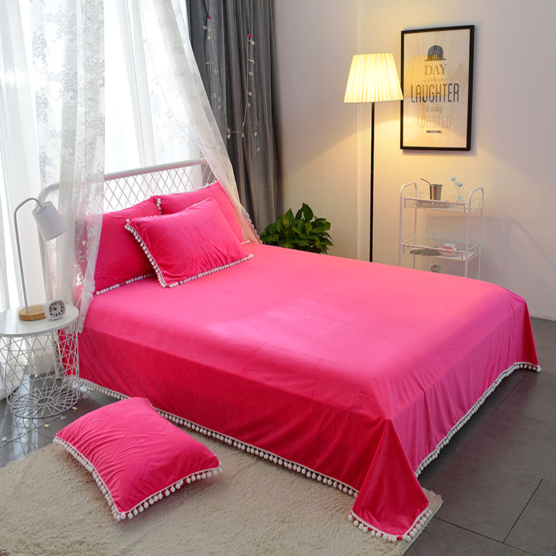 珊瑚绒牛奶绒纯色床单宝宝绒盖毯