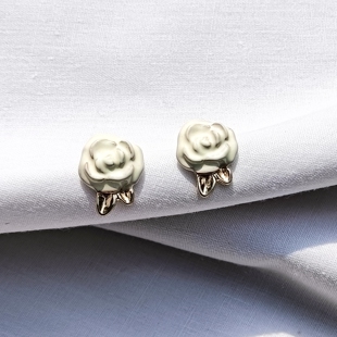 青岛外贸流行饰品欧美原单个性小众滴釉花卉花朵银针精品耳钉