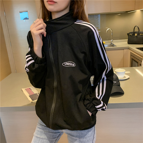 Cotton baseball suit CEC super fire top women's autumn and winter new Korean version Hong Kong style stand collar zipper long sleeve coat versatile