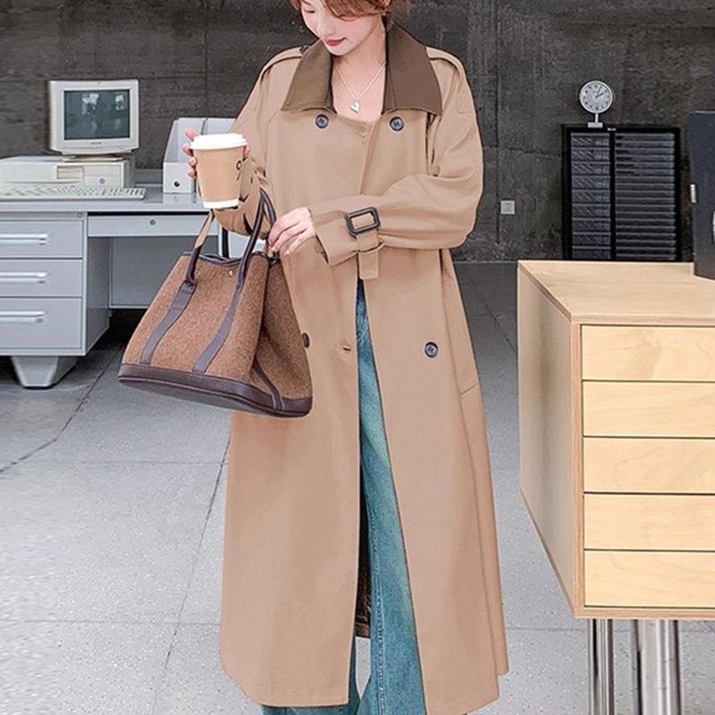 2025春秋中长款显瘦英伦风衣女学院上档次小个子过膝西装外套潮