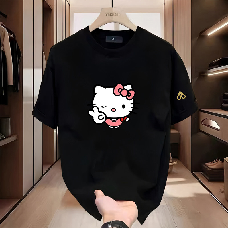 剪刀四季休闲卡通可爱风印花短袖T恤男女同款宽松圆领套头上衣潮,女装/女士精品,T恤,淘宝优惠券,粉丝福利购,淘宝优惠卷