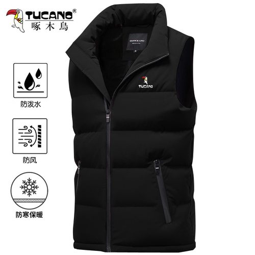 啄木鸟马甲男士冬季加厚保暖背心无袖坎肩羽绒棉服潮流立领外套男