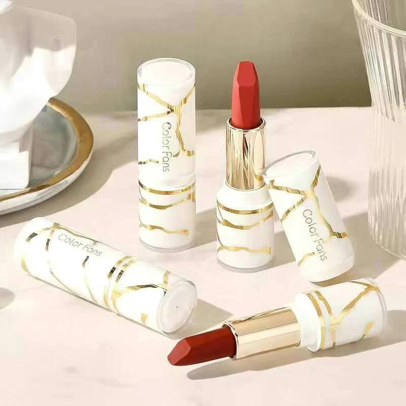 迷色粉丝白金大理石唇膏浓郁持色不易沾杯口红丝雾滋润显白女