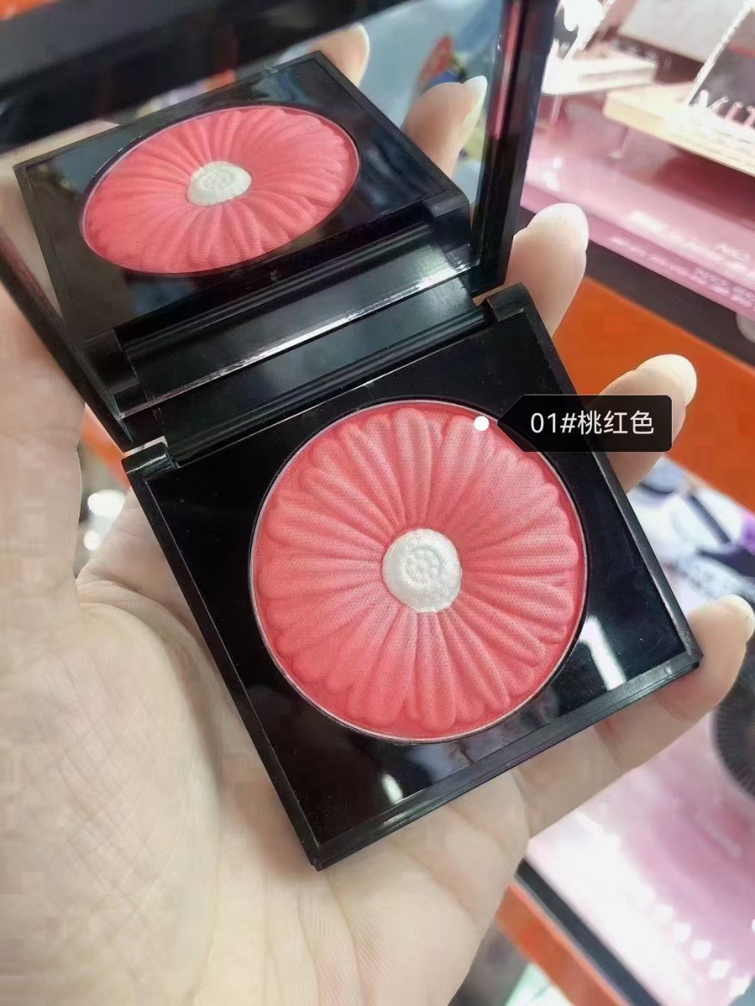 米之莲花胭脂腮红膏裸妆珠光微闪晒红元气少女提亮肤色腮腮红
