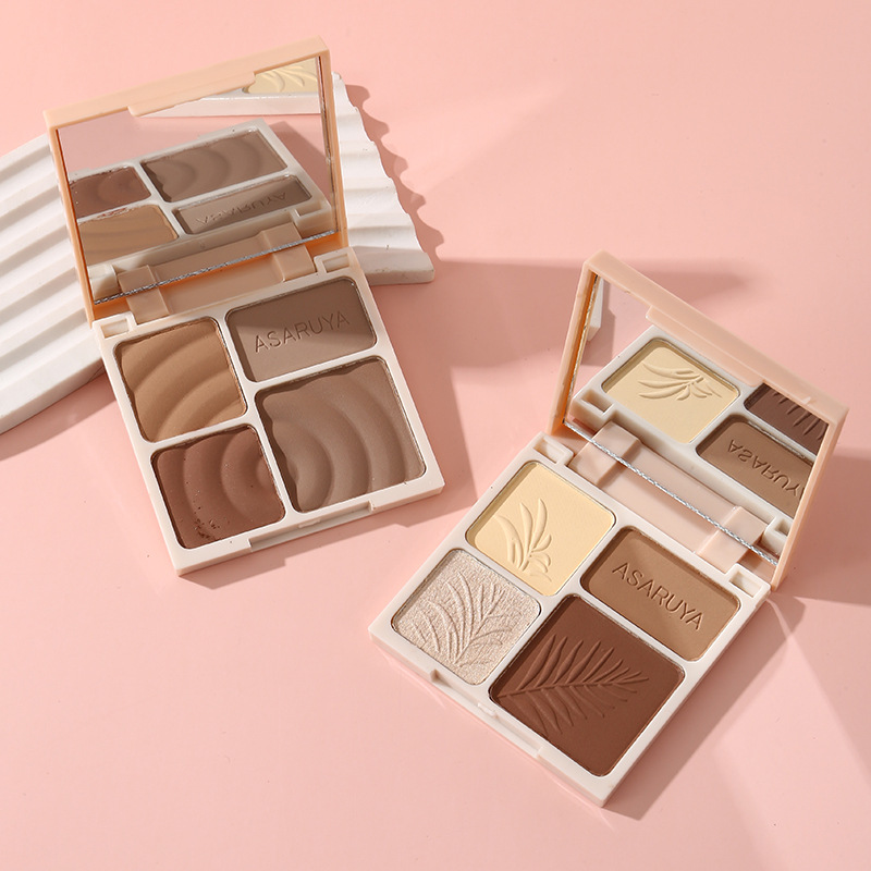 阿莎瑞雅四色高光修容综合盘柔和高光立体萌新画修入门修颜容