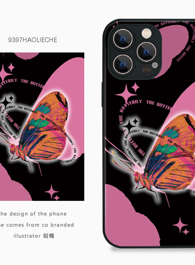9397号列车蝴蝶自创插画手机壳适用于苹果16Promax15Promax14pro华为p50p60promate小米vivooppo