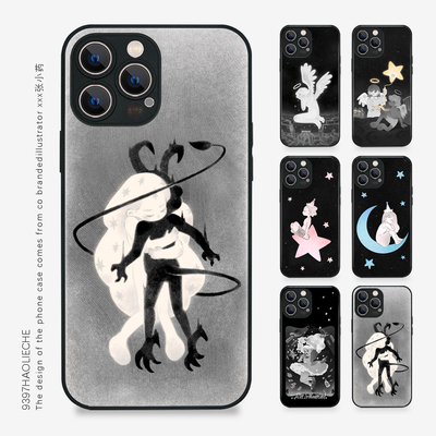 9397号列车张小药拥抱心里的怪物原创插画手机壳适用于苹果17Promax16Promax15华为p60p70promate60小米17Pro