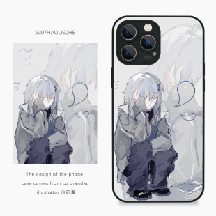 9397号列车沙砾海原创插画手机壳适用于苹果17Promax16Promax15pro华为p50p60p70promate60Pro小米17vivooppo