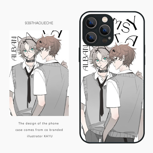 正版原创插画手机苹果华为p30
