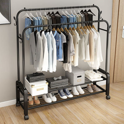 Simple household floor drying pole balcony clothes rack