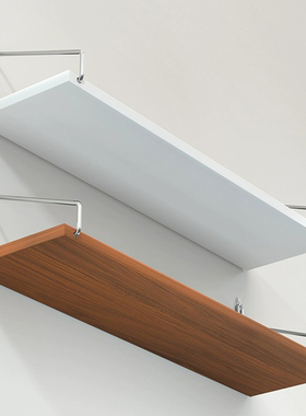 Suspended wall-mounted shelves and wall-mounted partitions