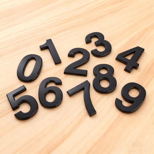 10cm电镀数字号码牌自粘门牌号