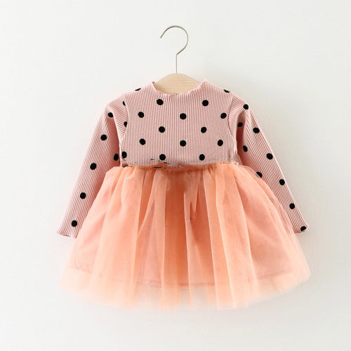 秋季长袖连衣裙kids Girls Long Sleeve Floral princess Dress
